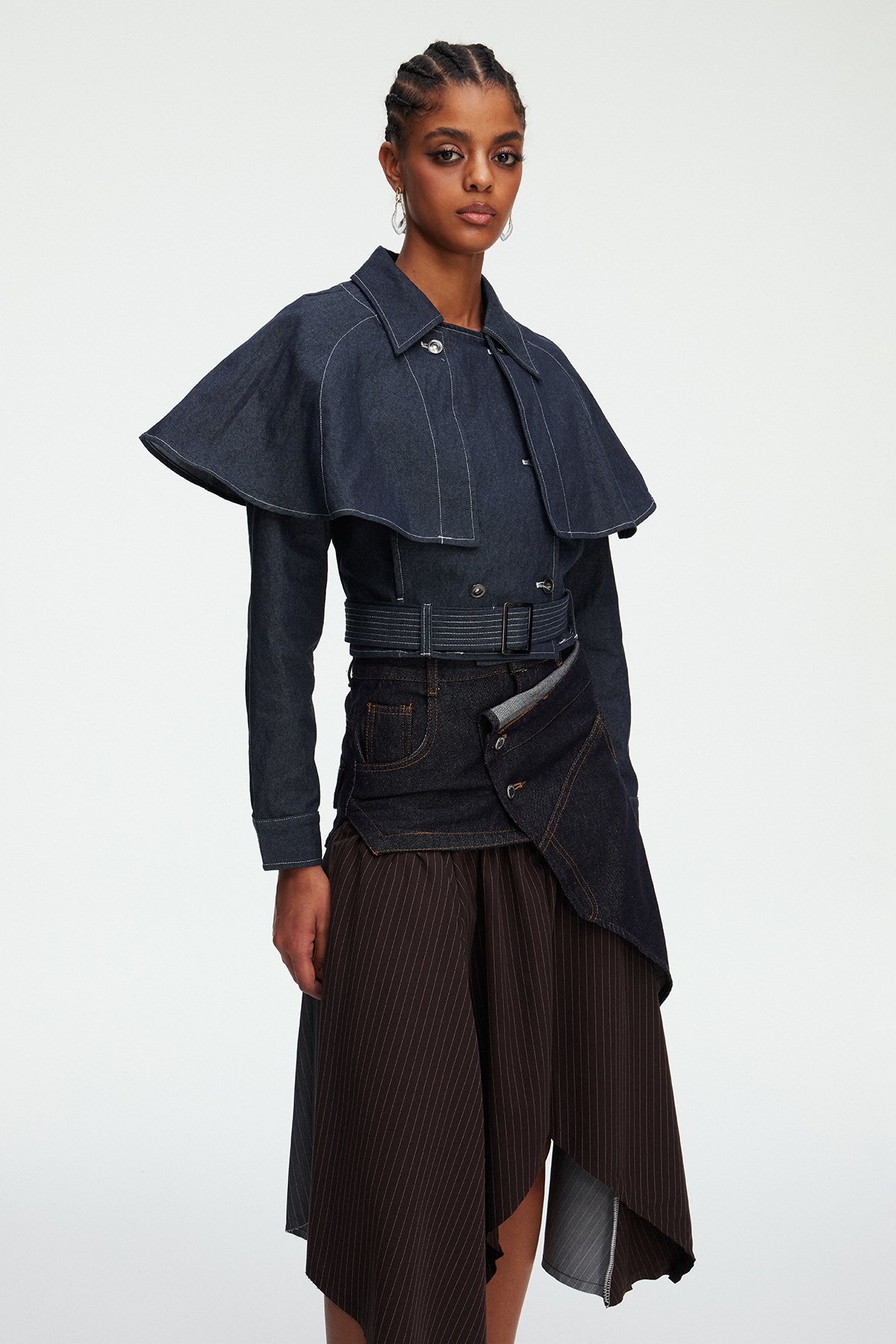 Maelys Shawl Denim Top