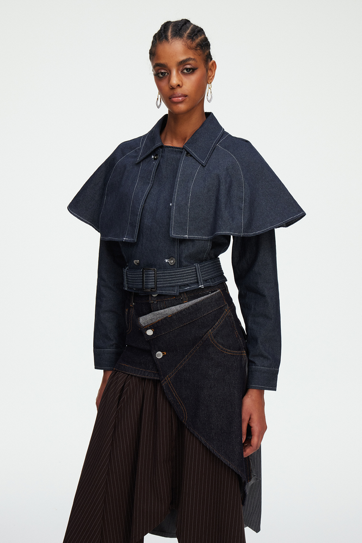Maelys Shawl Denim Top