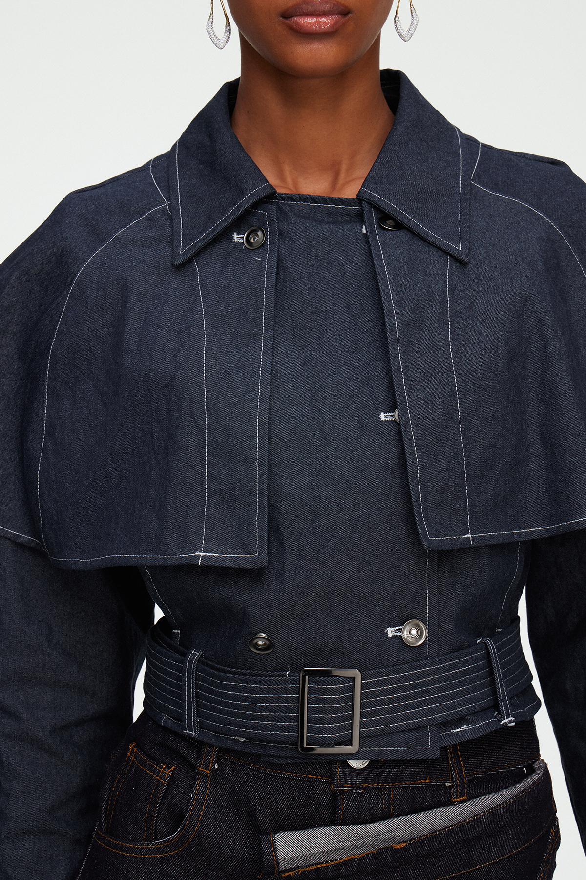 Maelys Shawl Denim Top