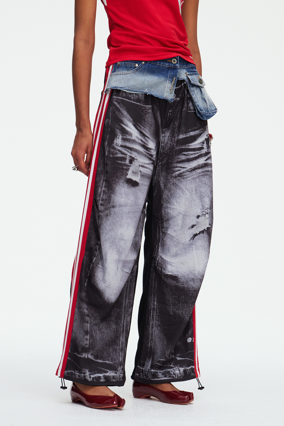 Magahet Deconstruct Stripe Jeans