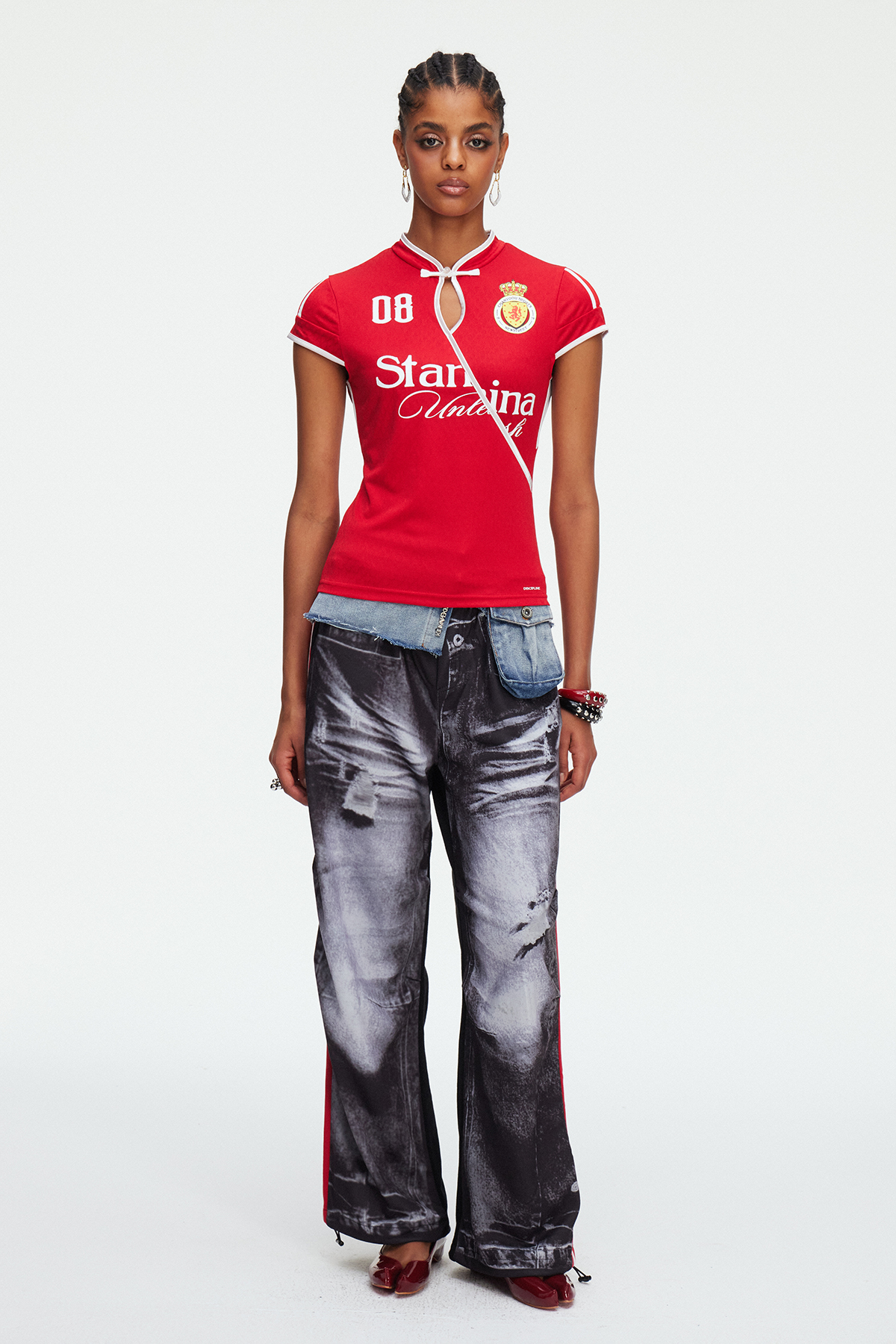 Magahet Deconstruct Stripe Jeans
