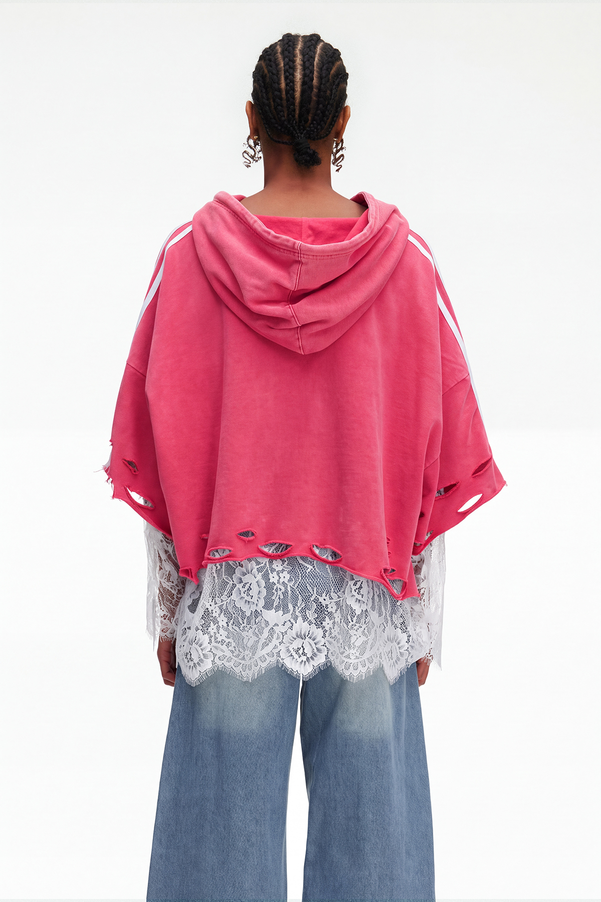 Magaly Lace Print Top In Red