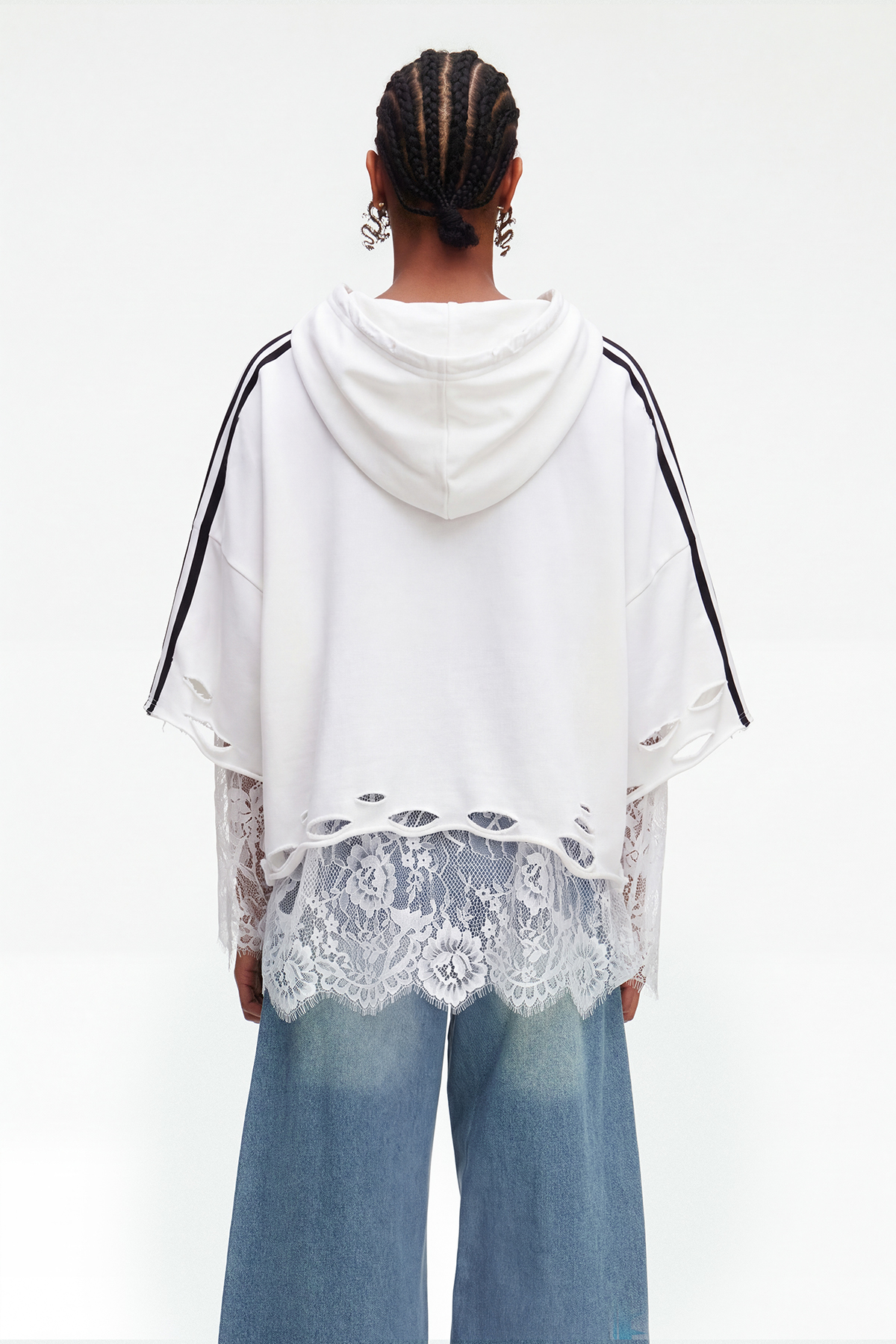 Magaly Lace Print Top In White