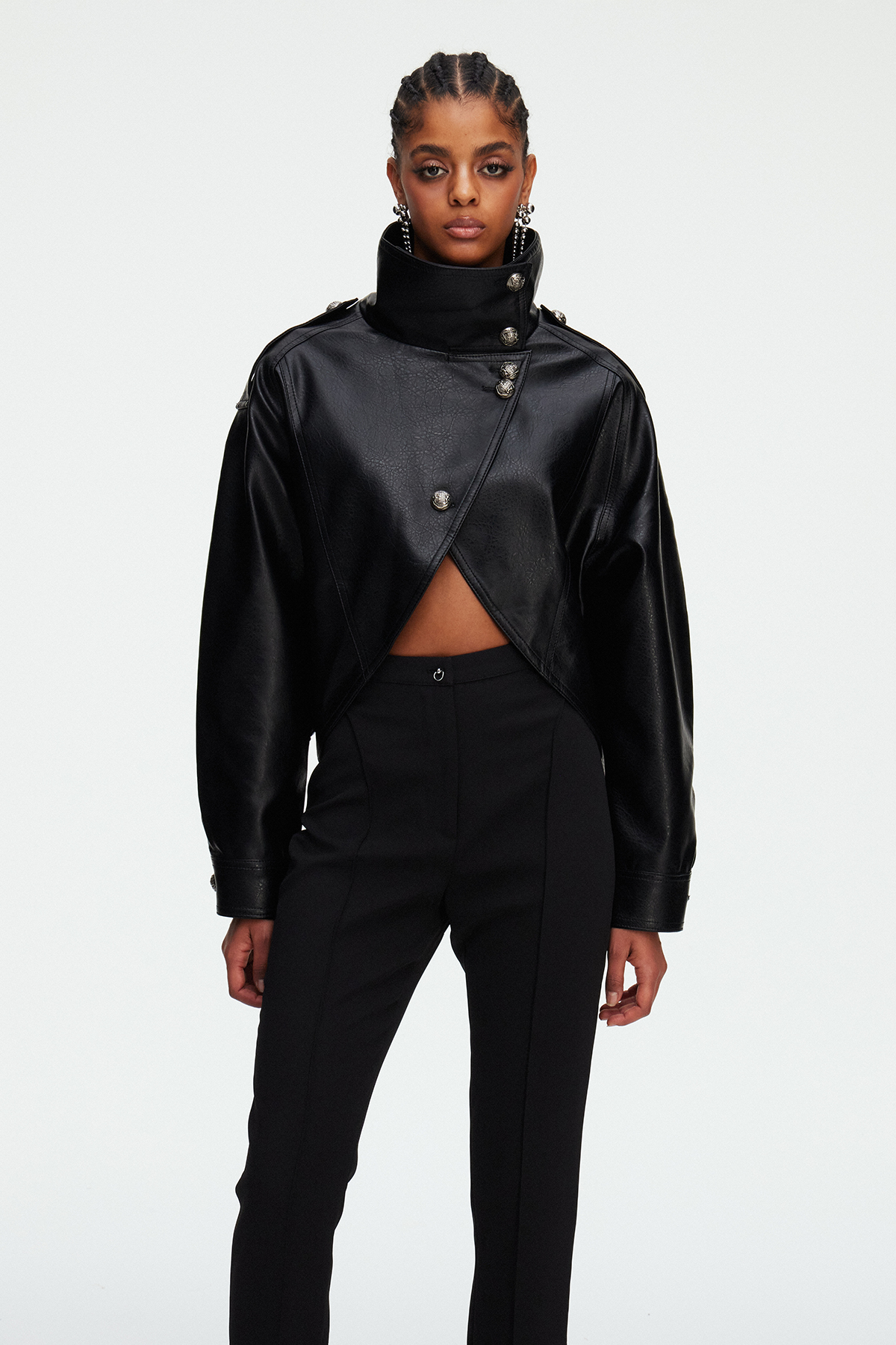 Magdalen Crop Leather Jacket