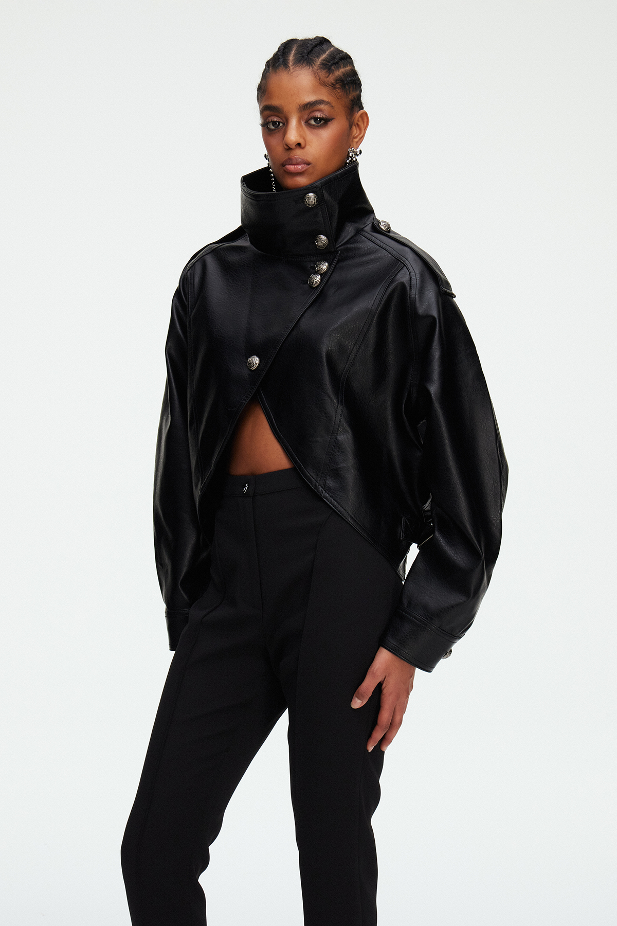 Magdalen Crop Leather Jacket