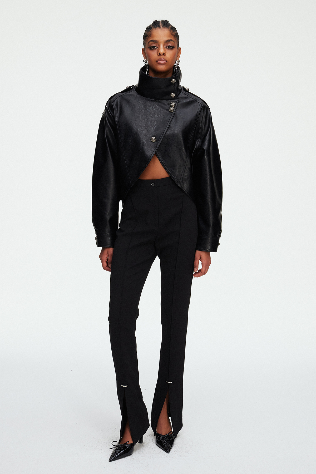 Magdalen Crop Leather Jacket