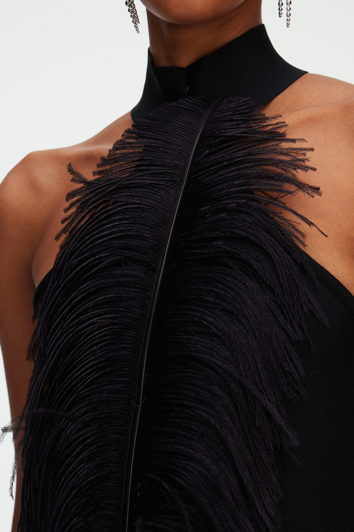Magdalena Halter Neck Feather Bodysuit