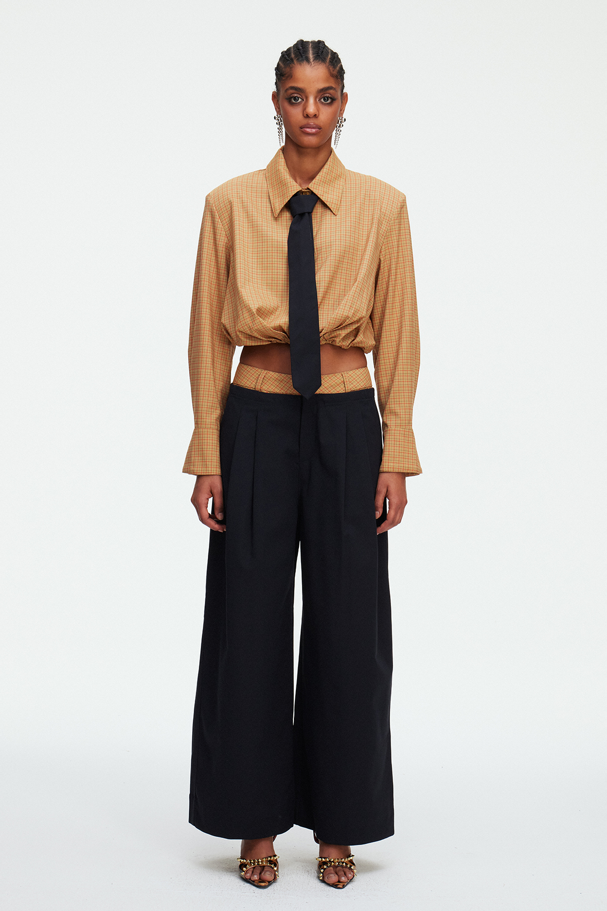 Magdalina Grid Pants Set