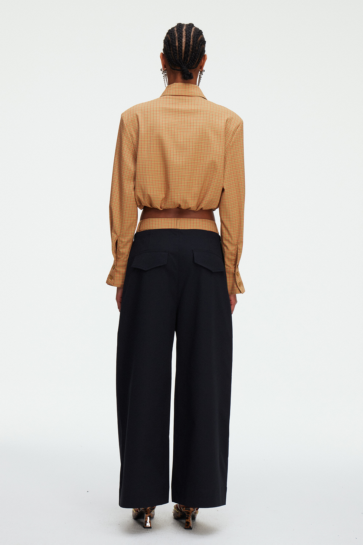Magdalina Grid Pants Set