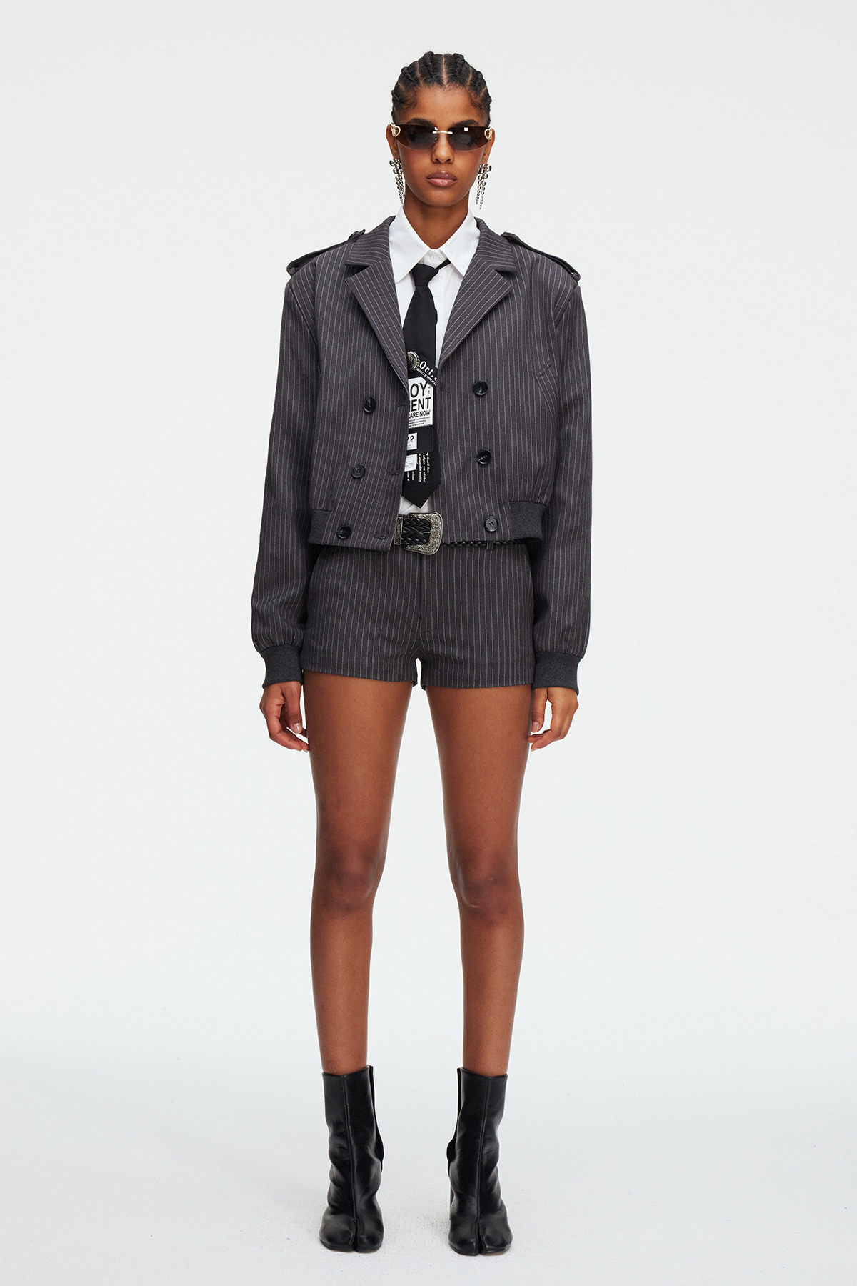 Magdi Three Piece Stripe Shorts Set