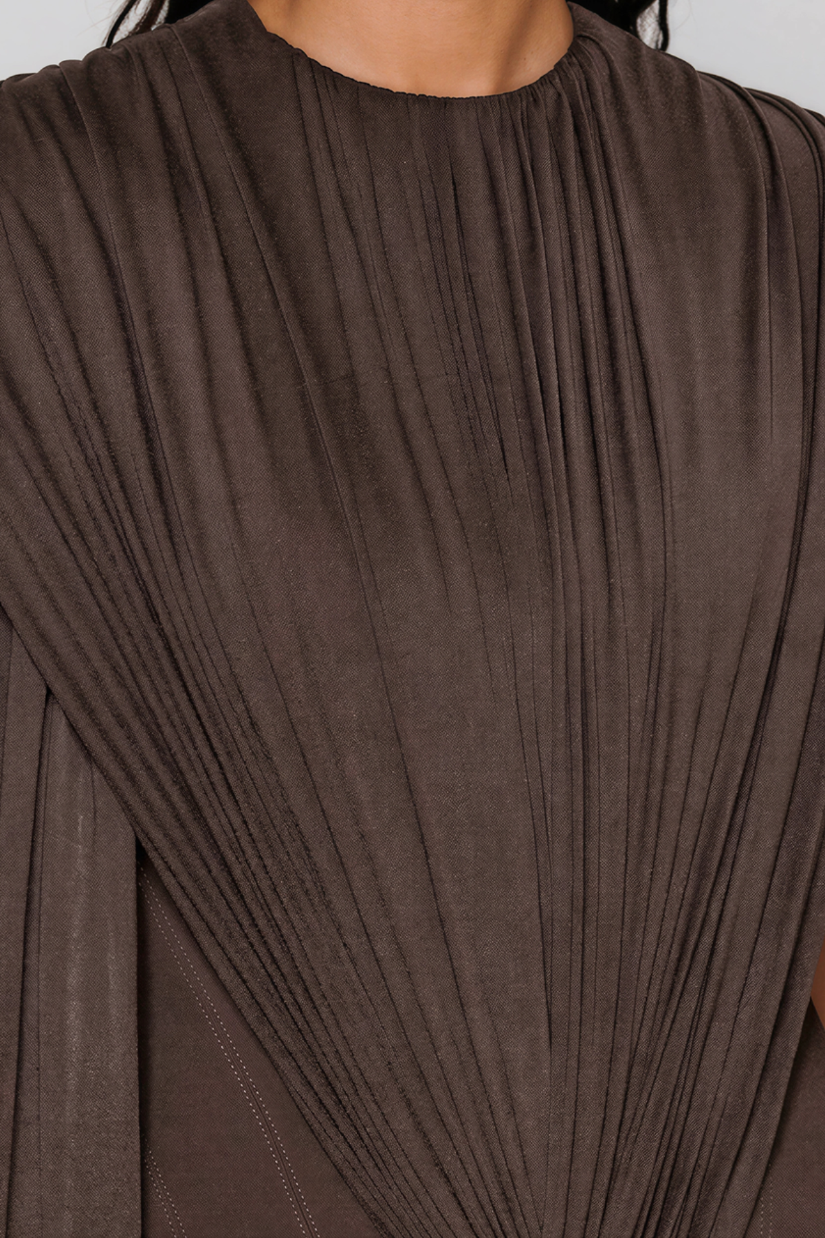 Magdolna Cape Sleeve Ruch Mini Dress
