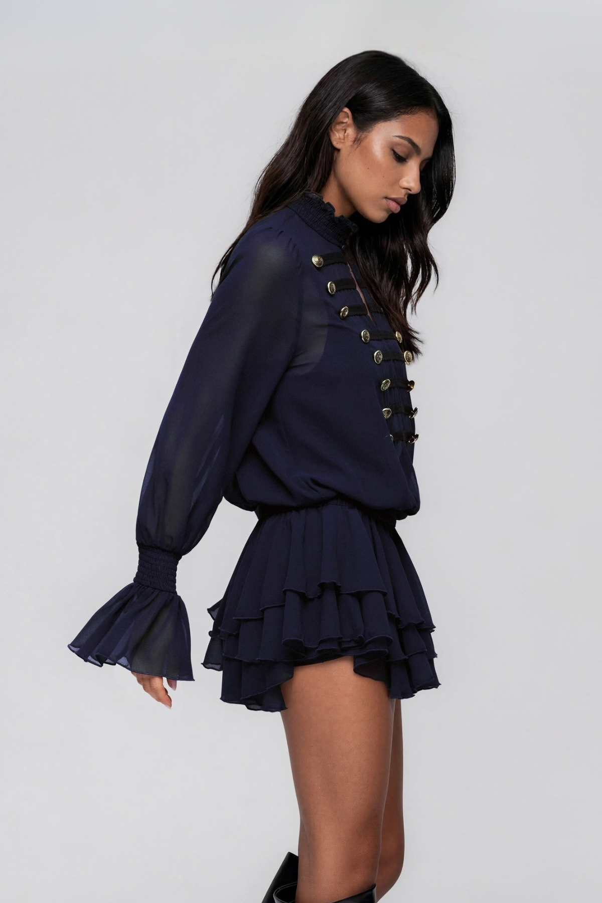 Maglocunos Napoleon Mesh Mini Dress