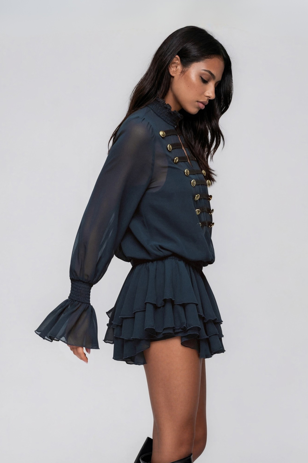 Maglocunos Napoleon Mesh Mini Dress