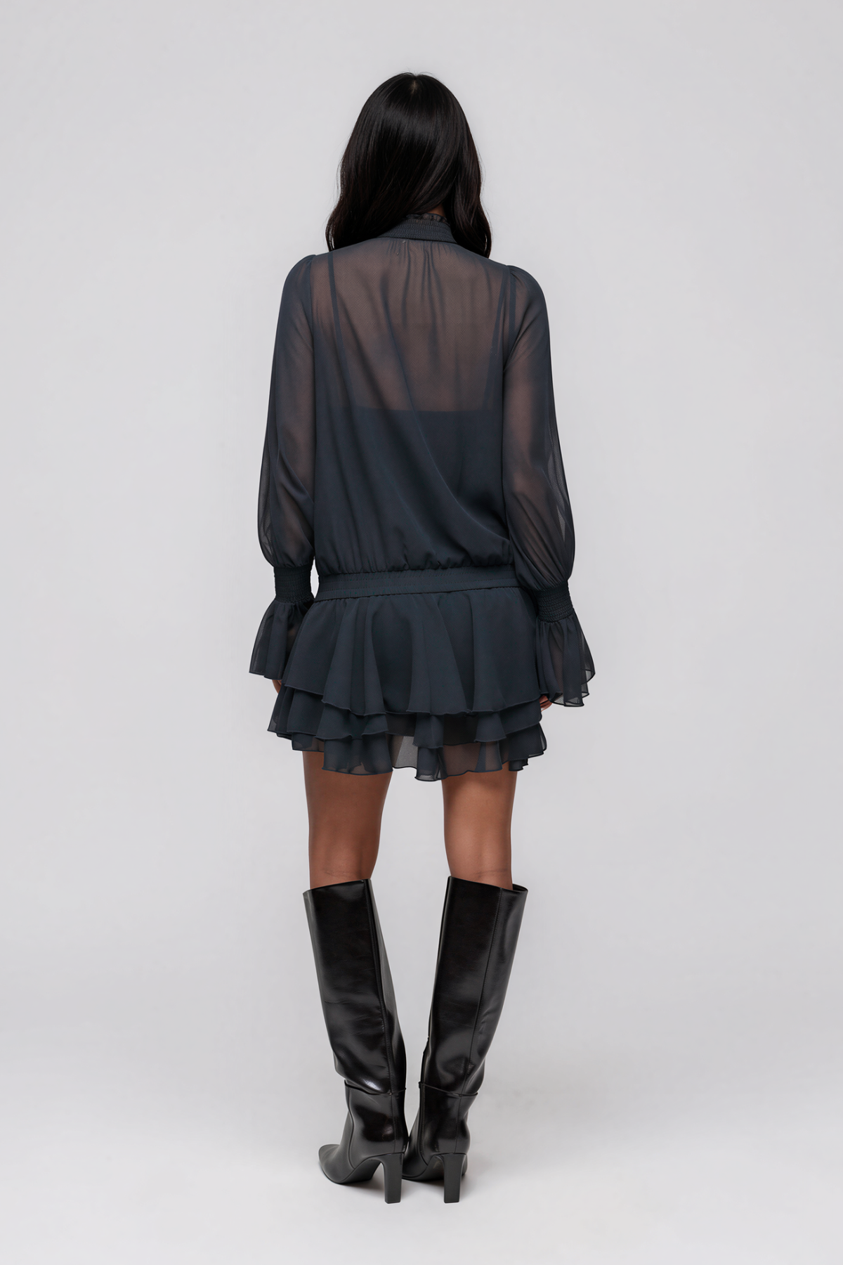 Maglocunos Napoleon Mesh Mini Dress