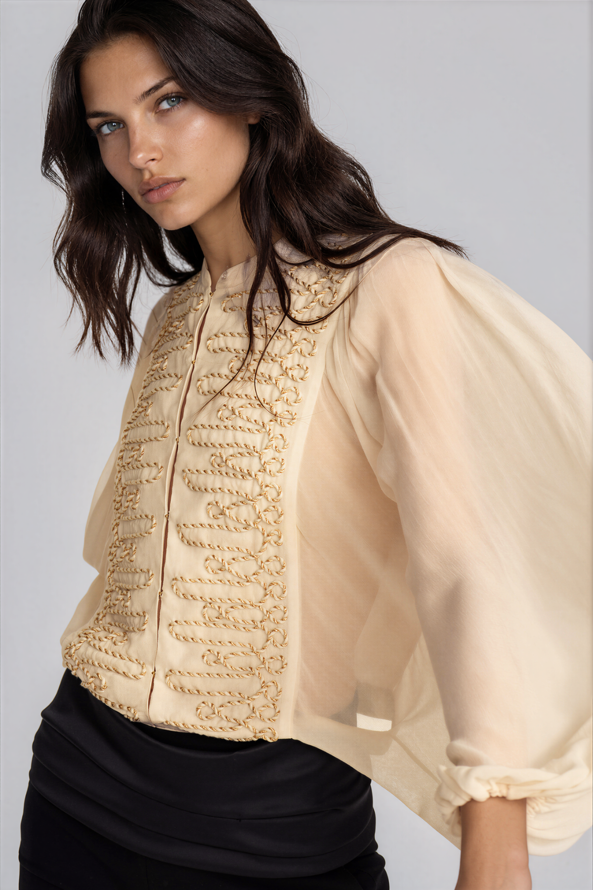 Magne Batwing Sleeve Napoleon Top