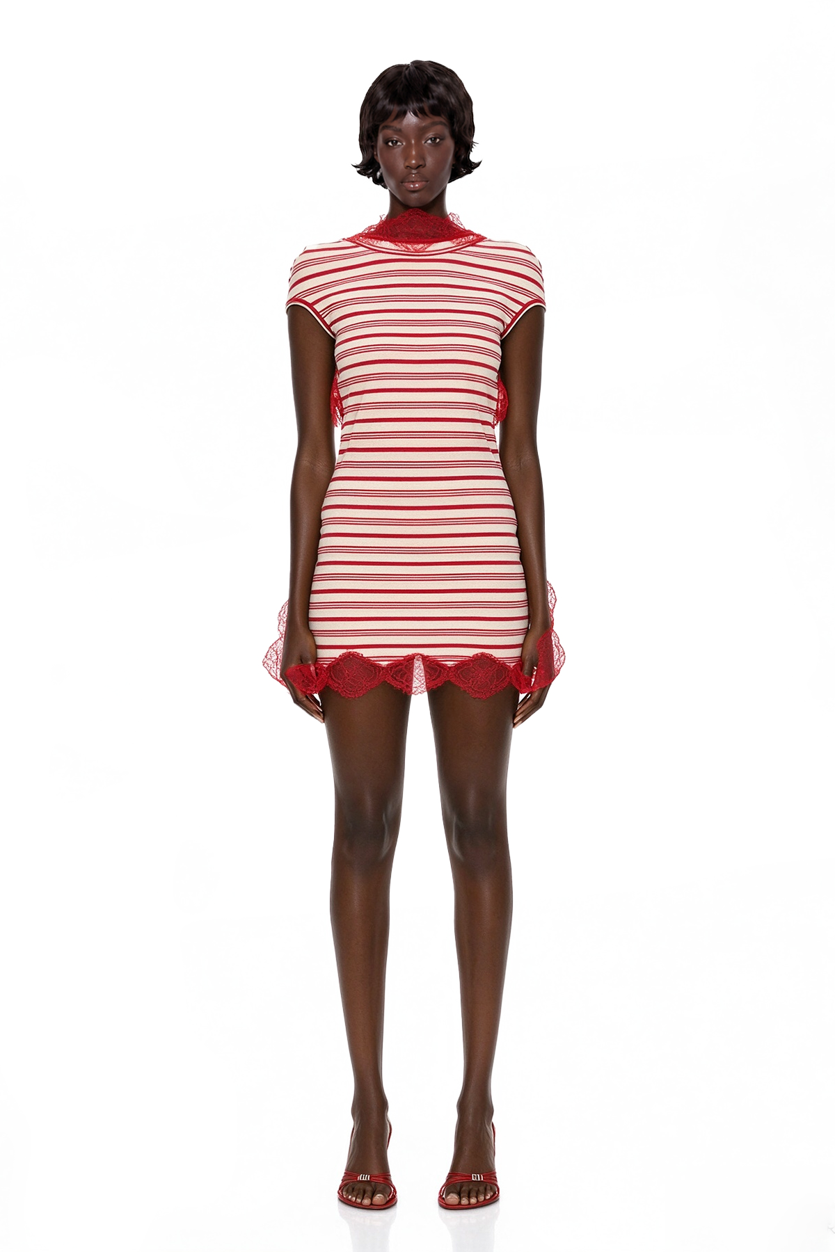 Magnolia Stripe Lace Mini Dress