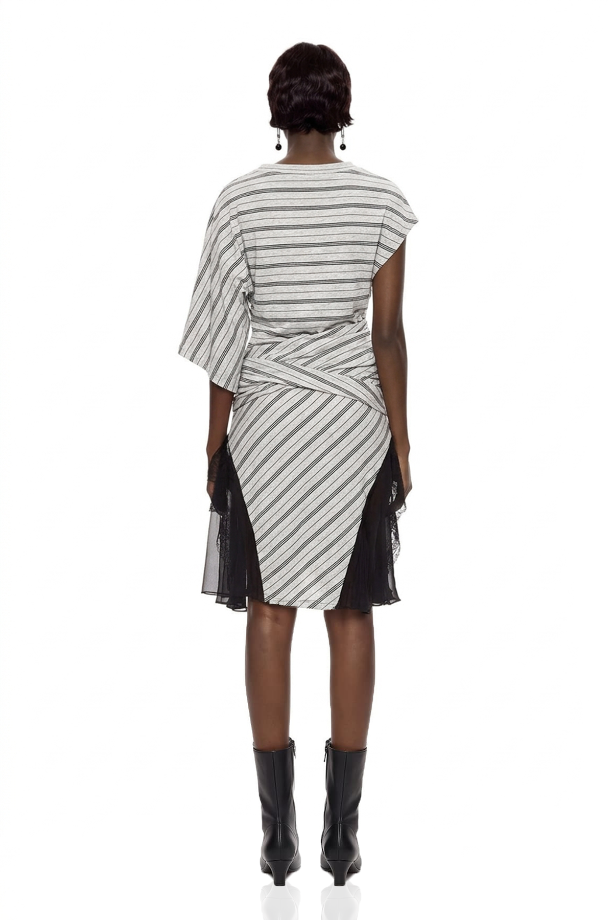 Magnus Asymmetric Stripe Mini Dress