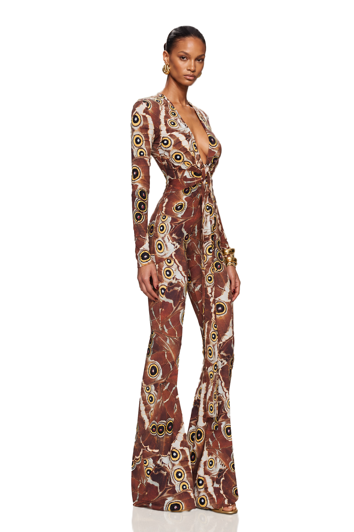 Magomed Plunge Print Jumpsuit