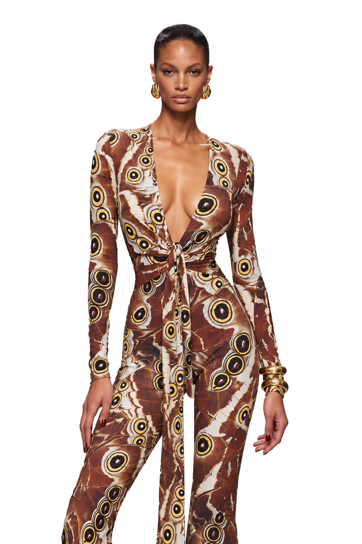 Magomed Plunge Print Jumpsuit