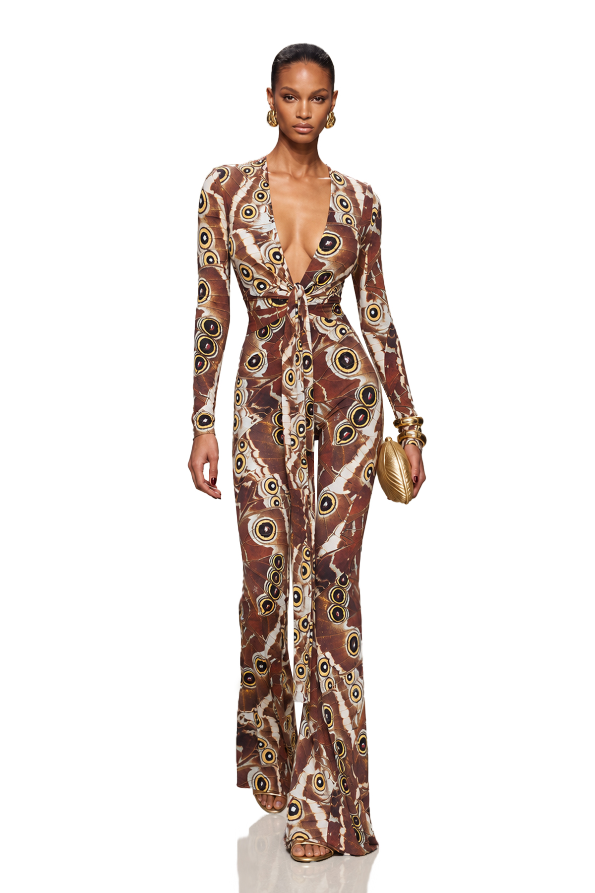 Magomed Plunge Print Jumpsuit