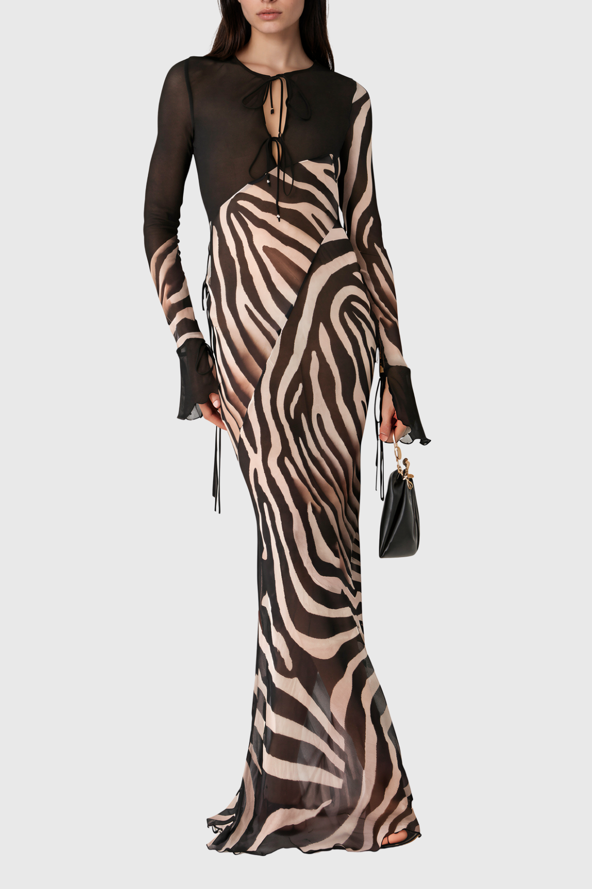 Magomet Print Mesh Maxi Dress