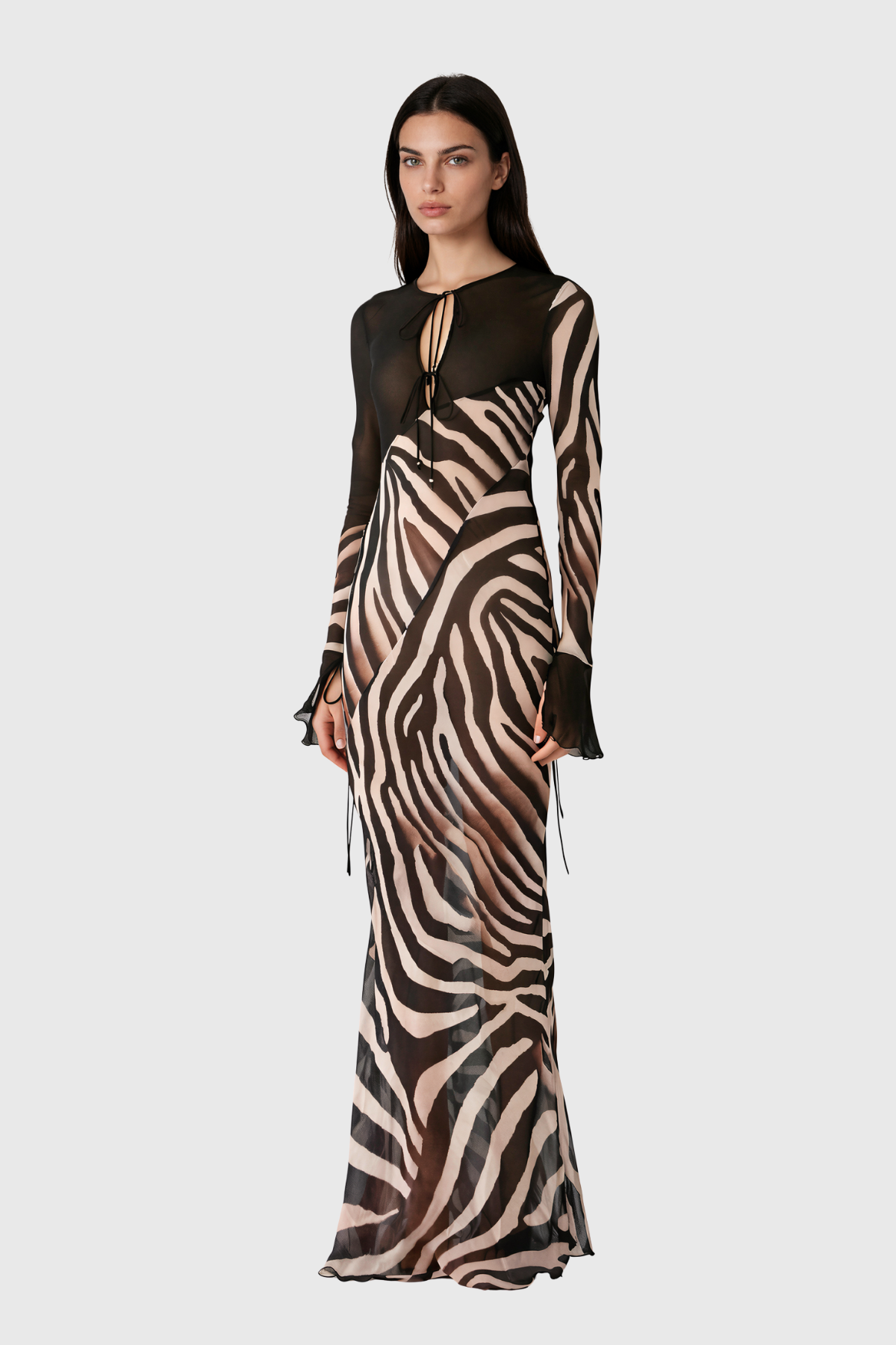 Magomet Print Mesh Maxi Dress