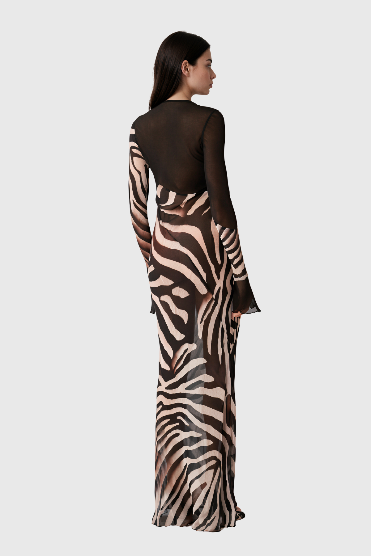 Magomet Print Mesh Maxi Dress