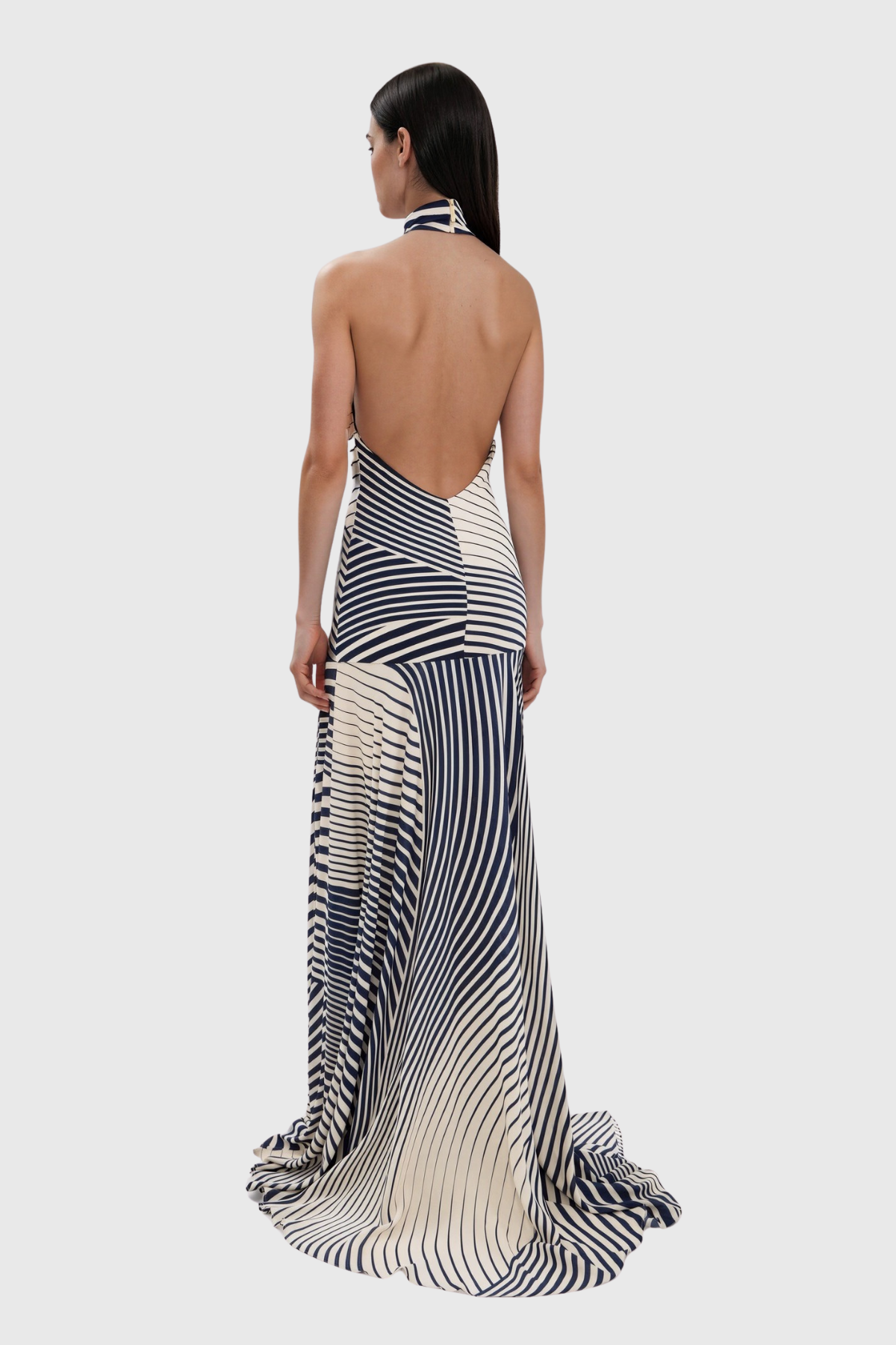 Magrite Halter Neck Stripe Maxi Dress
