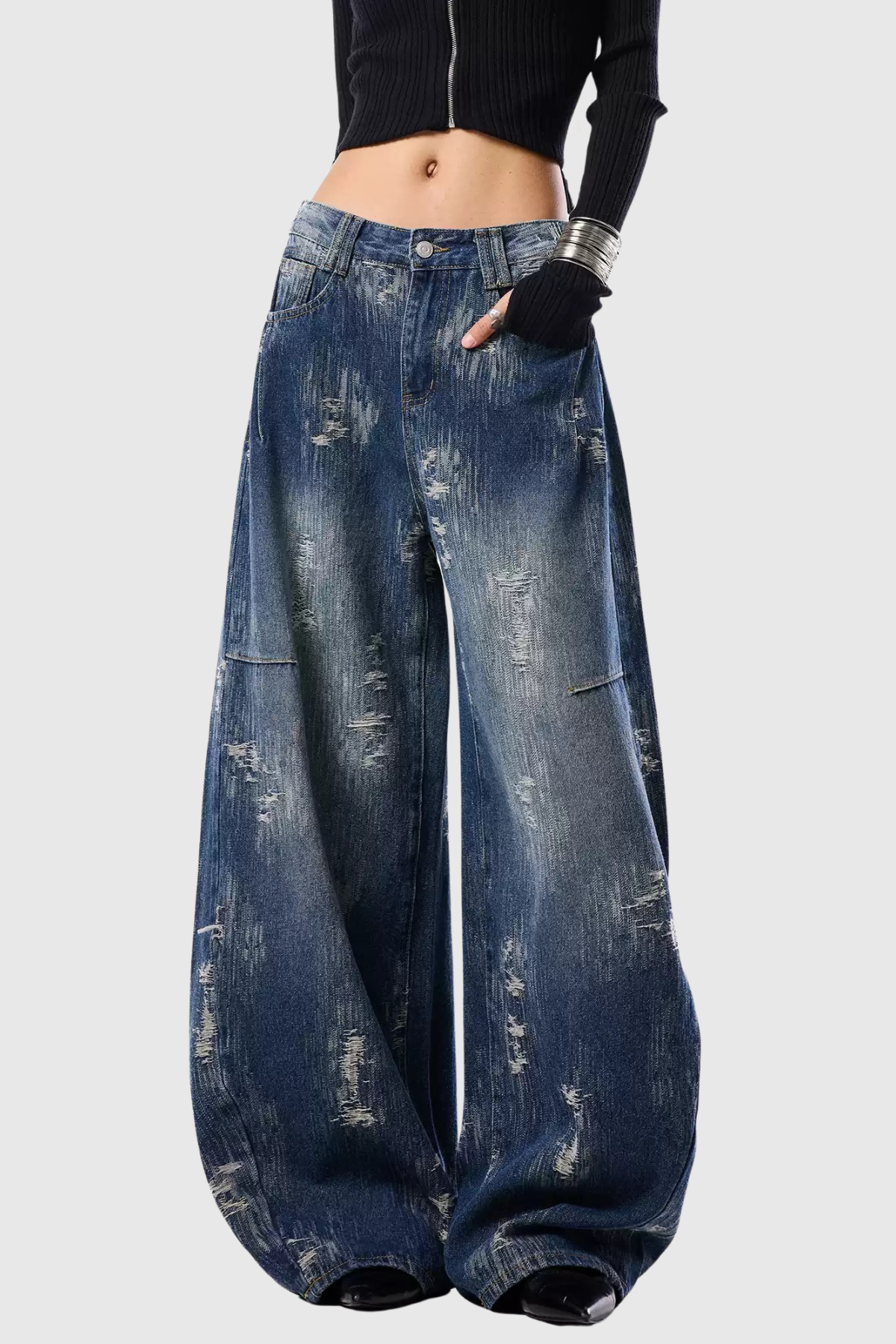 Mahala Ripped Barrel Jeans