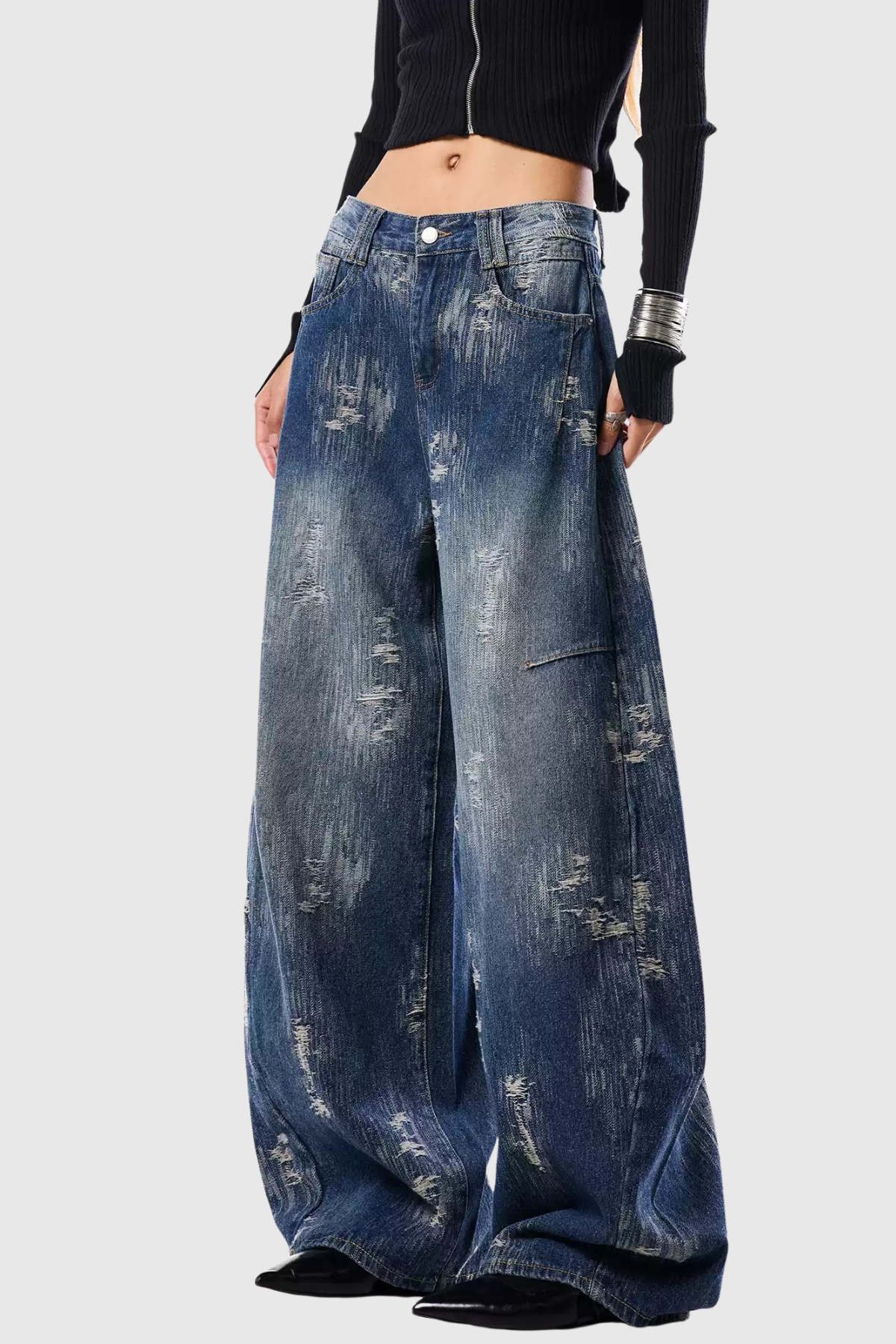 Mahala Ripped Barrel Jeans