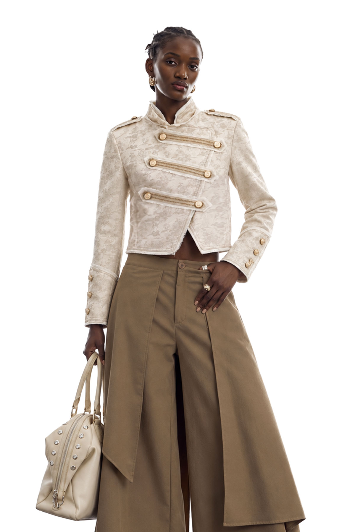 Mahalath High Neck Asymmetric Jacket