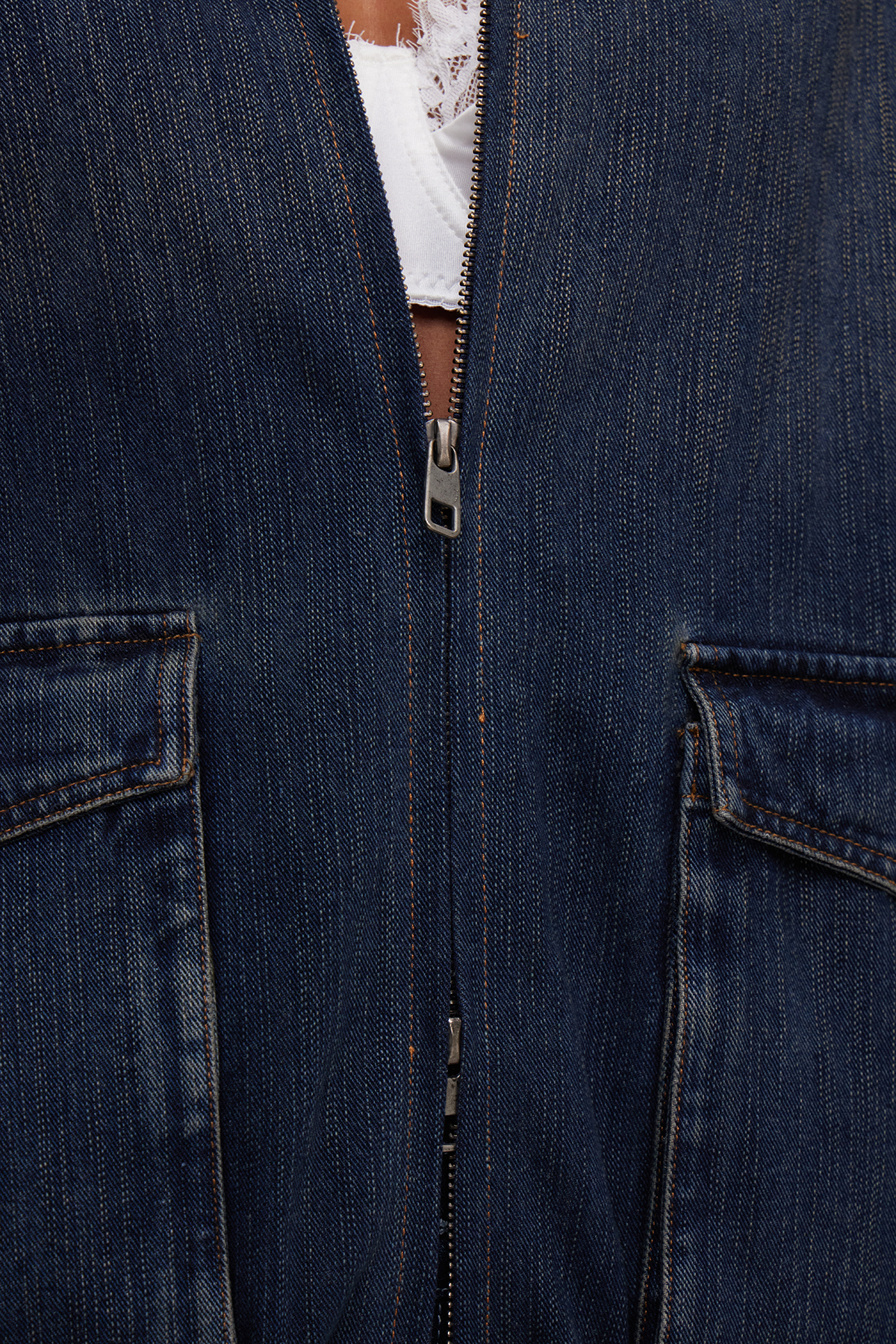 Mahaut Funnel Neck Denim Jacket