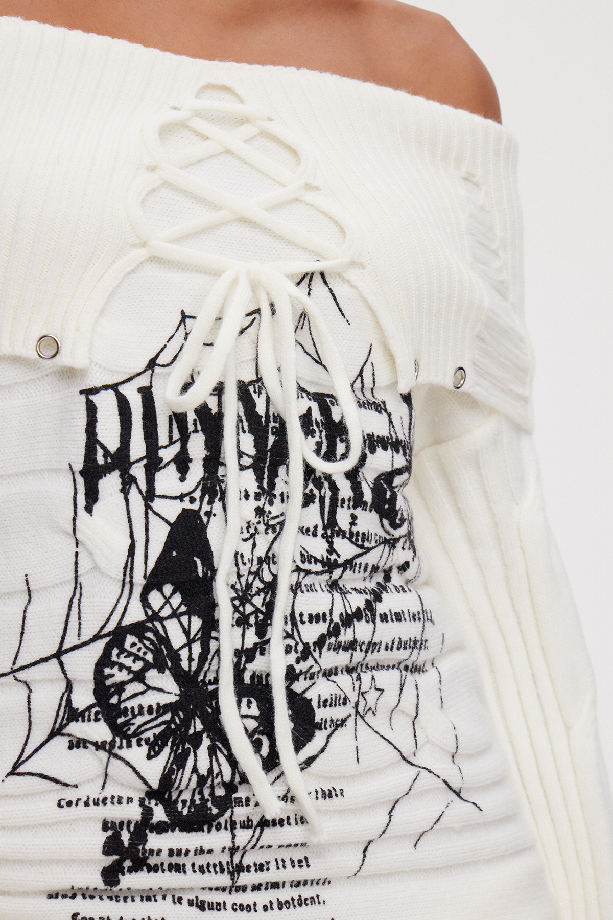 Mahavir Lace Up Knit Top