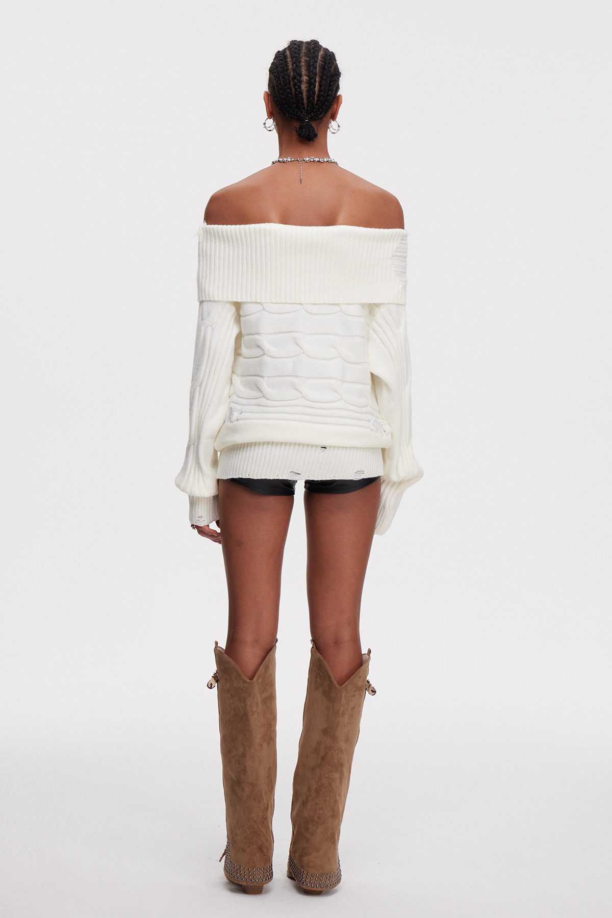Mahavir Lace Up Knit Top