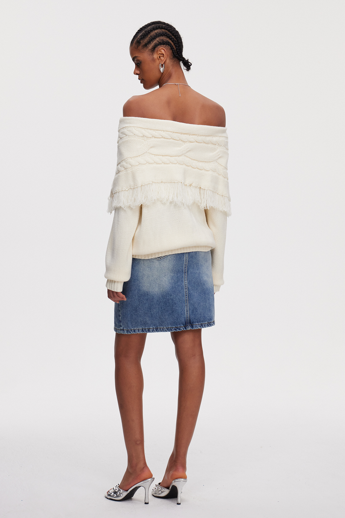 Mahavir Off Shoulder Knit Top