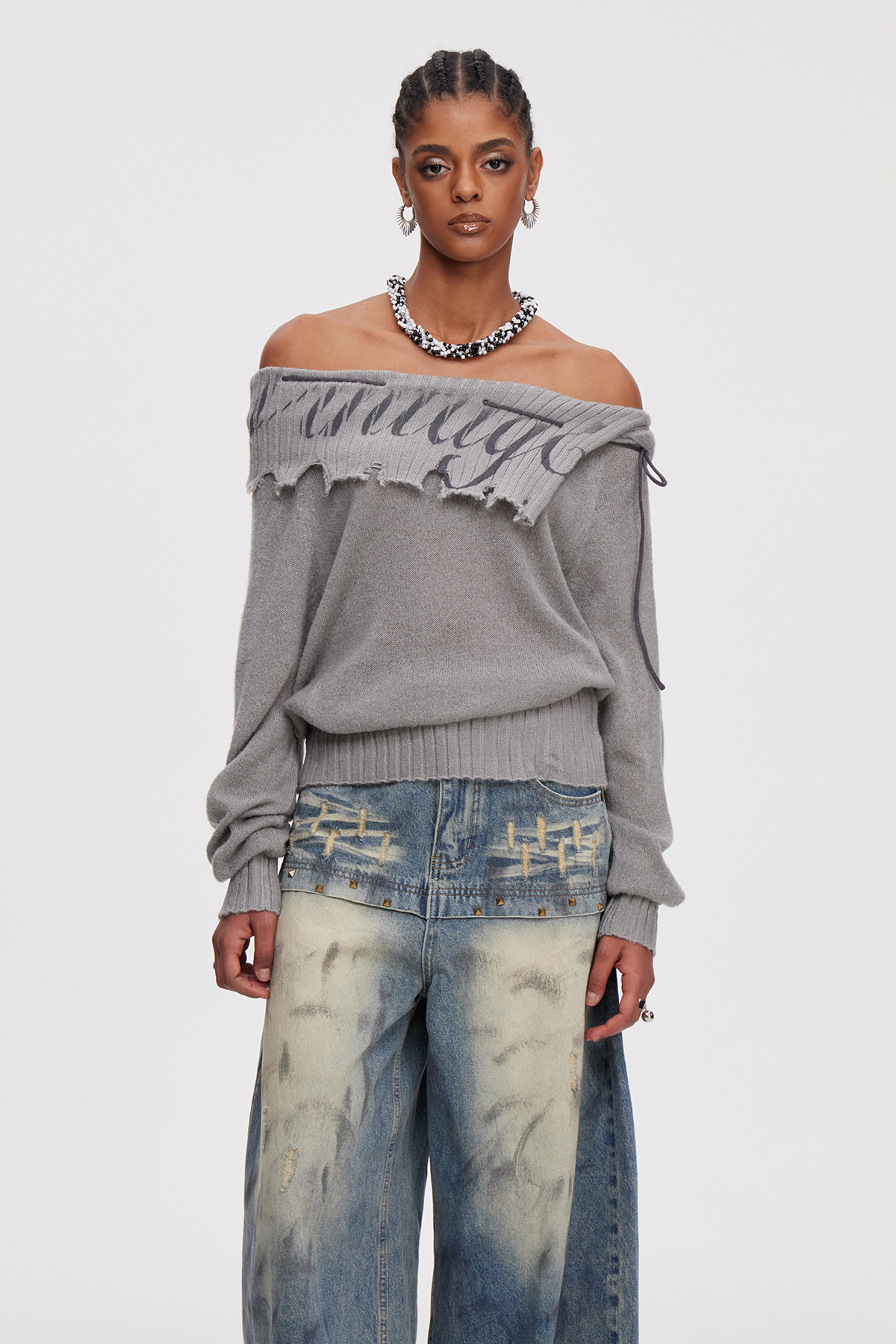 Mahavir Off Shoulder Tie Up Top