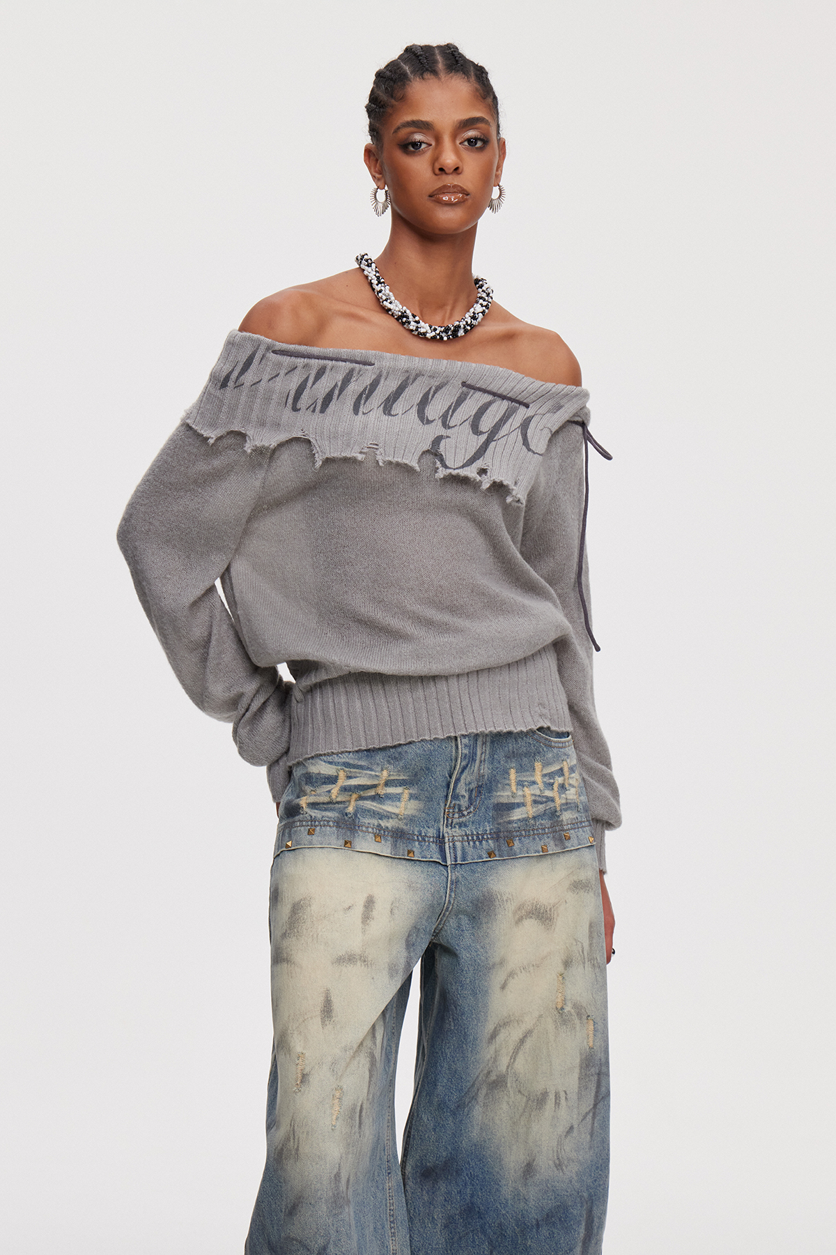 Mahavir Off Shoulder Tie Up Top