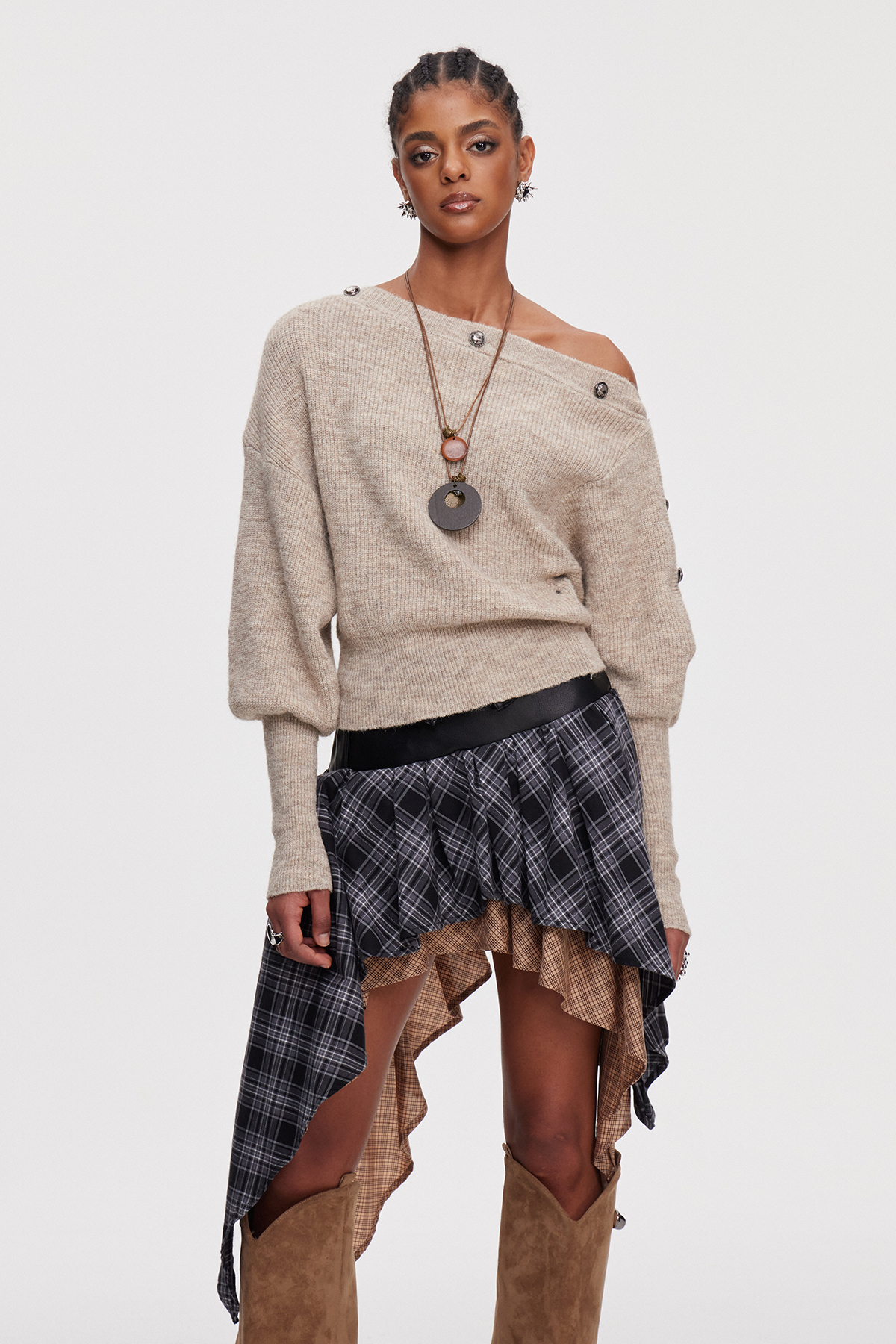 Maher One Shoulder Knit Top