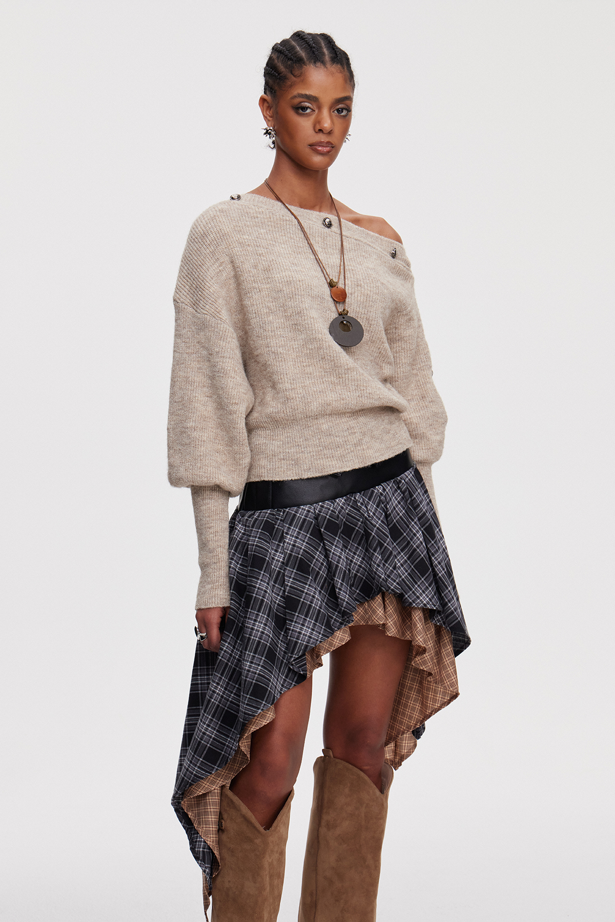 Maher One Shoulder Knit Top