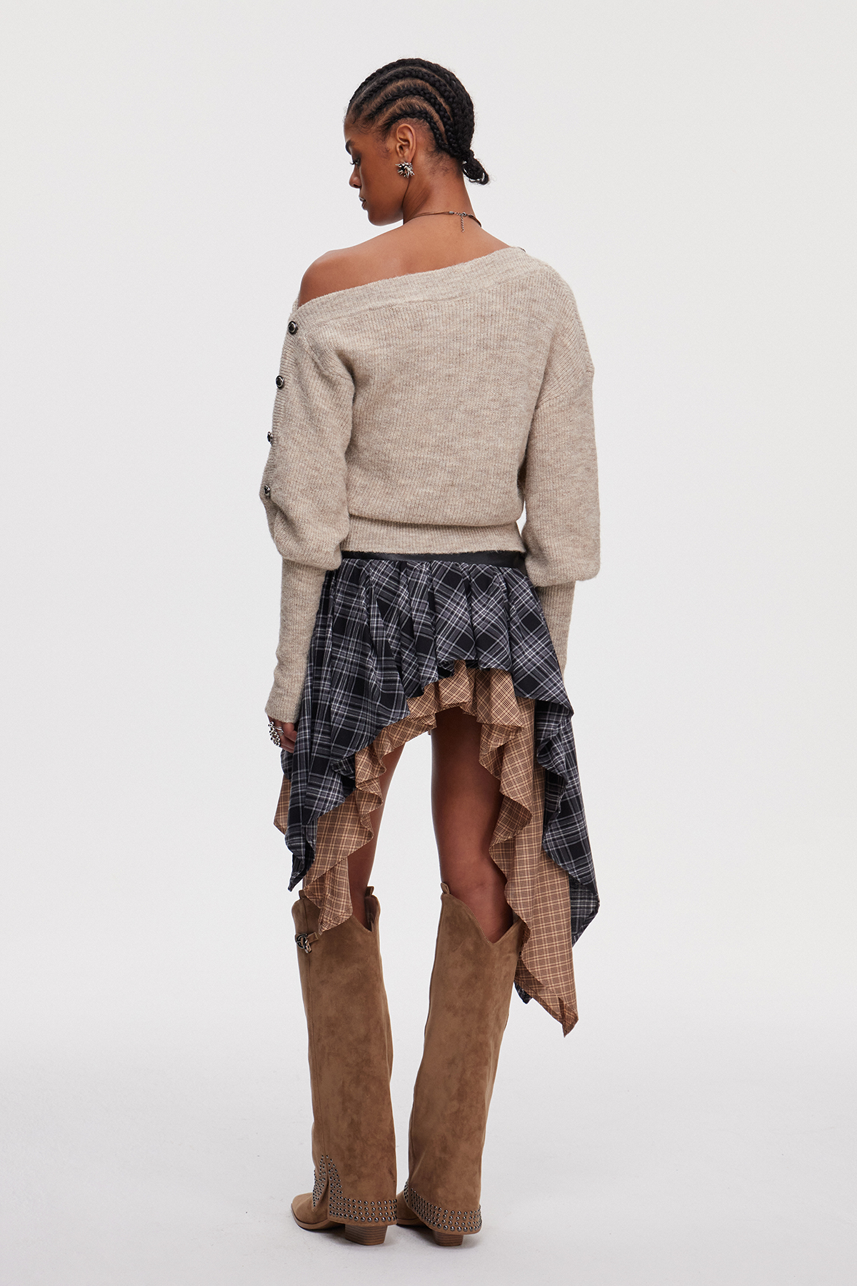 Kimamana Grid Mini Skirt
