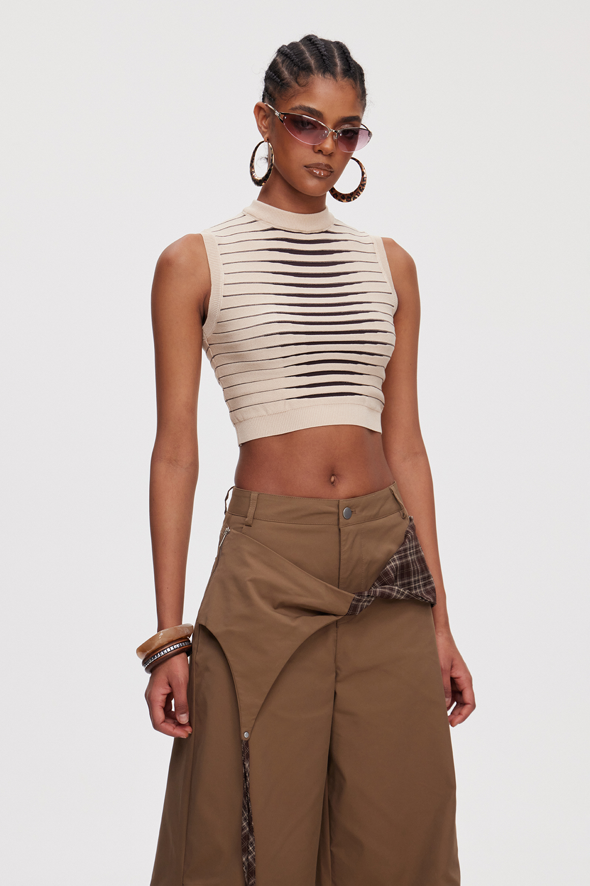 Mahina Sleeveless Knit Top In Apricot
