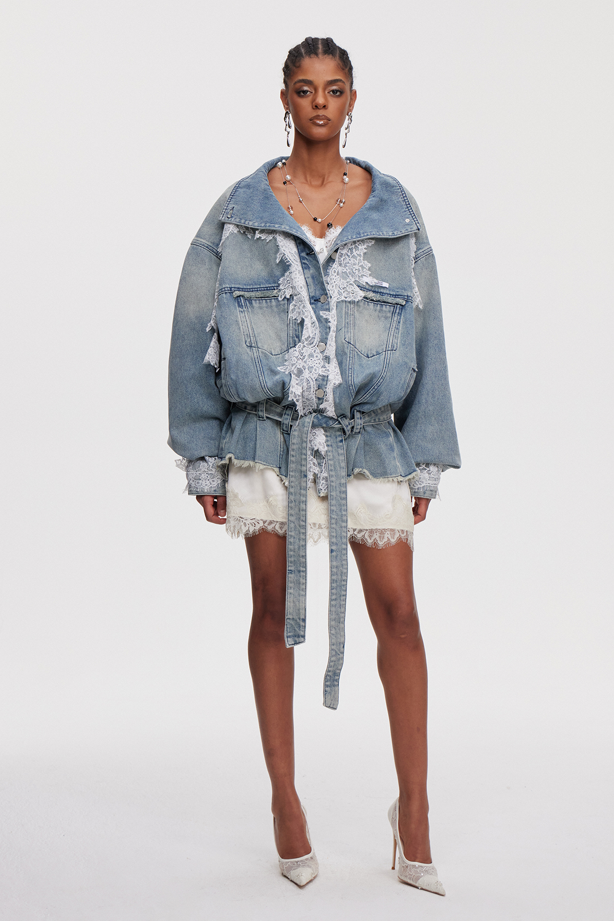 Mahine Lace Denim Jacket