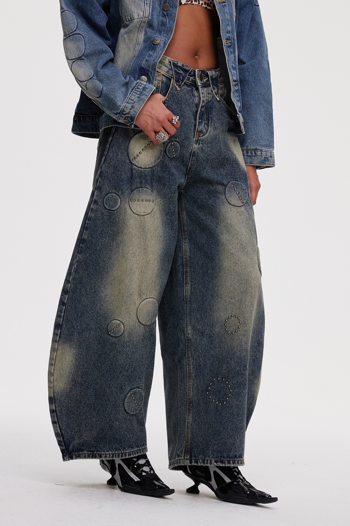 Mahlah Studded Baggy Jeans