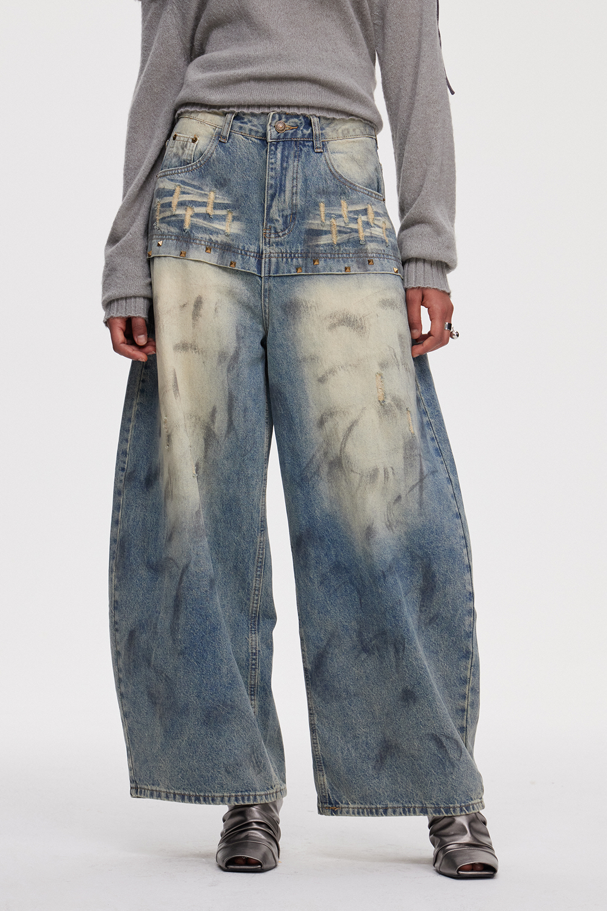 Mahmood Ripped Bleached Jeans
