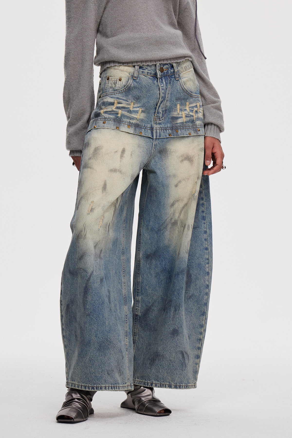Mahmood Ripped Bleached Jeans
