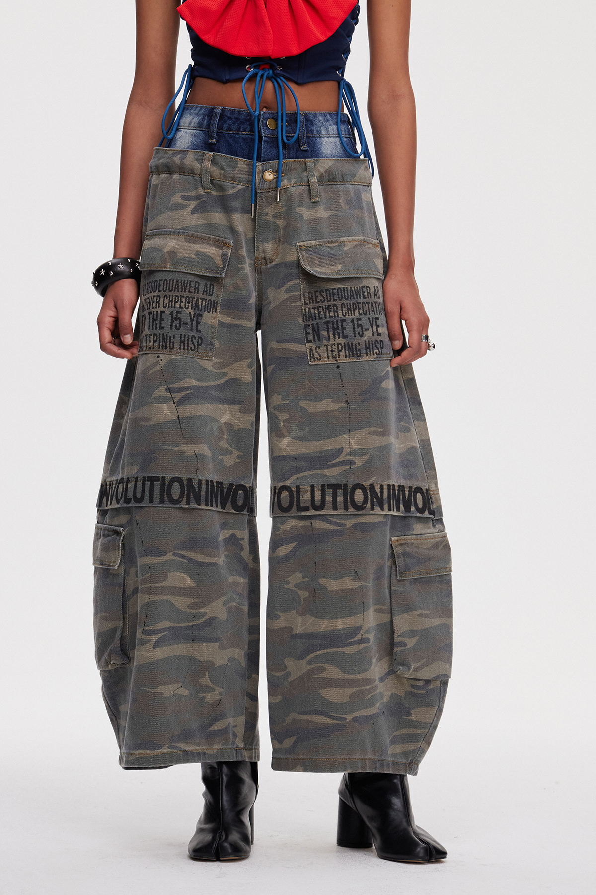 Mahmoud Camouflage Baggy Jeans