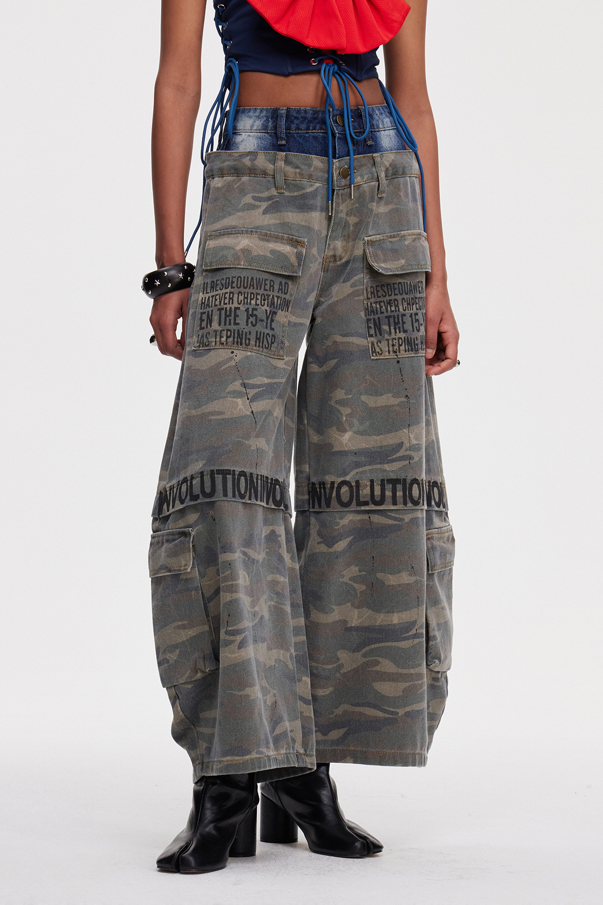 Mahmoud Camouflage Baggy Jeans