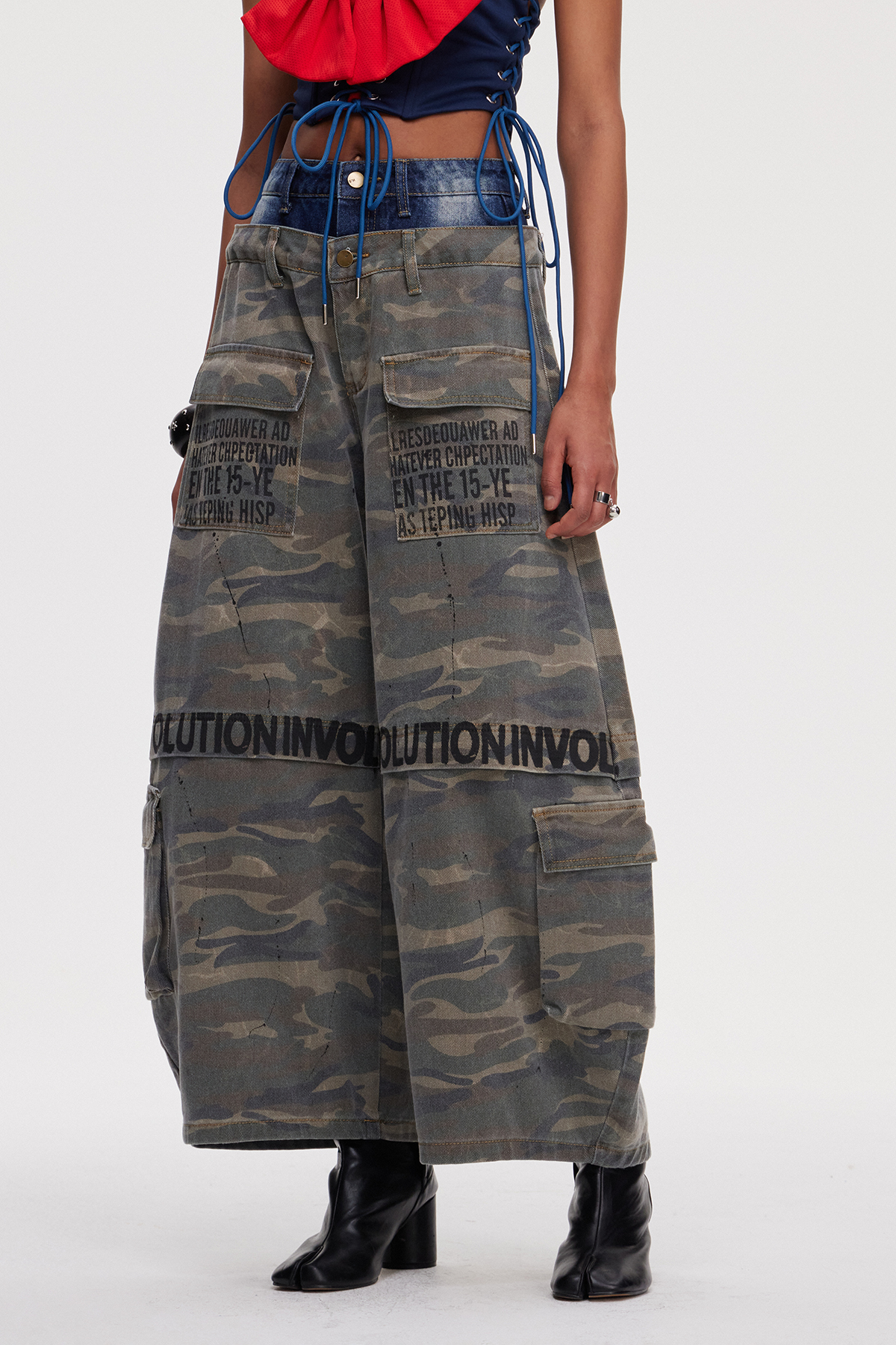Mahmoud Camouflage Baggy Jeans