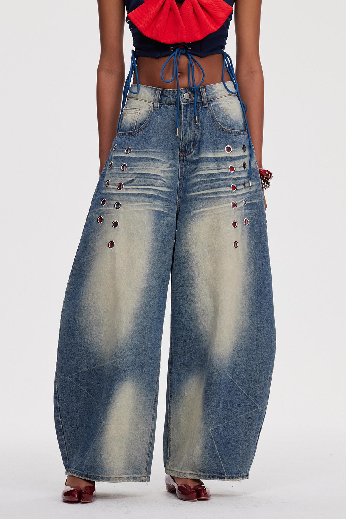 Mahmud Eyelet Baggy Jeans