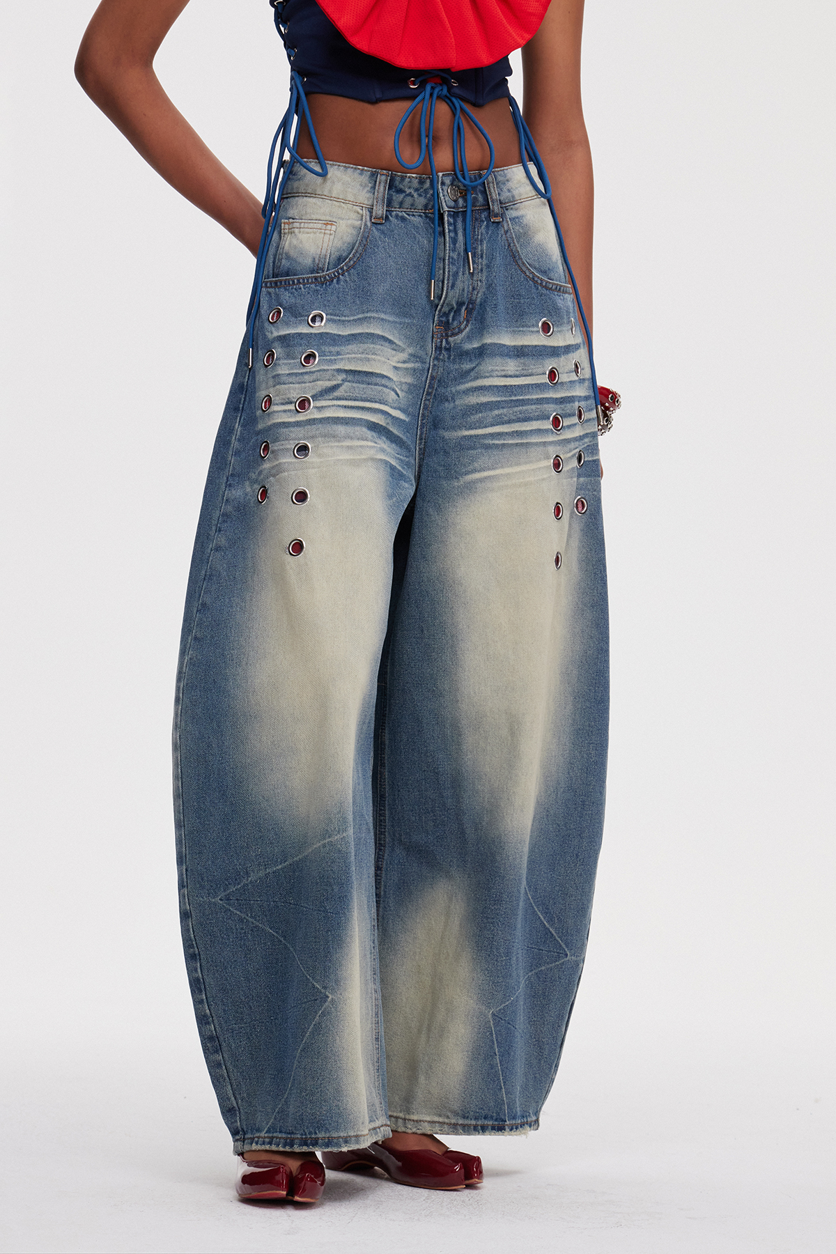 Mahmud Eyelet Baggy Jeans
